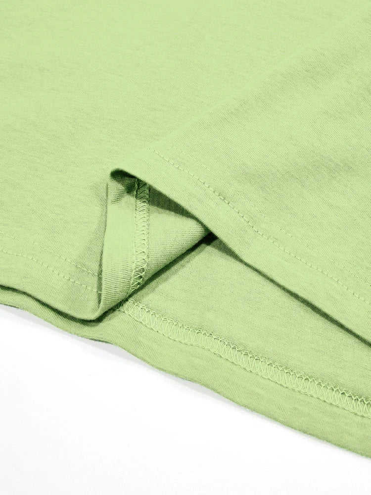 Camisetas informales de algodón para mujer, Tops con estampado de telarañas y grito, ropa femenina de moda de manga corta suave con cuello redondo de gran tamaño