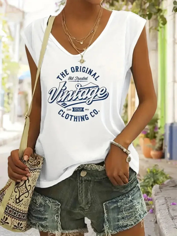 2025 nuevo chaleco sin mangas para mujer con tótem Retro Para sol y luna estampado verano calle Casual moda S-5XL YUNO STUDIOS