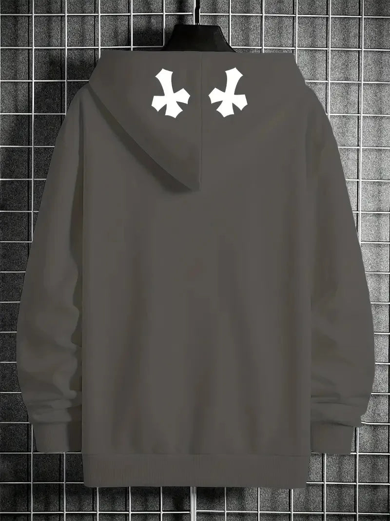 La nueva sudadera deportiva para hombre al aire libre informal y cómoda con estampado de cara sonriente en 3D para el otoño de 2025