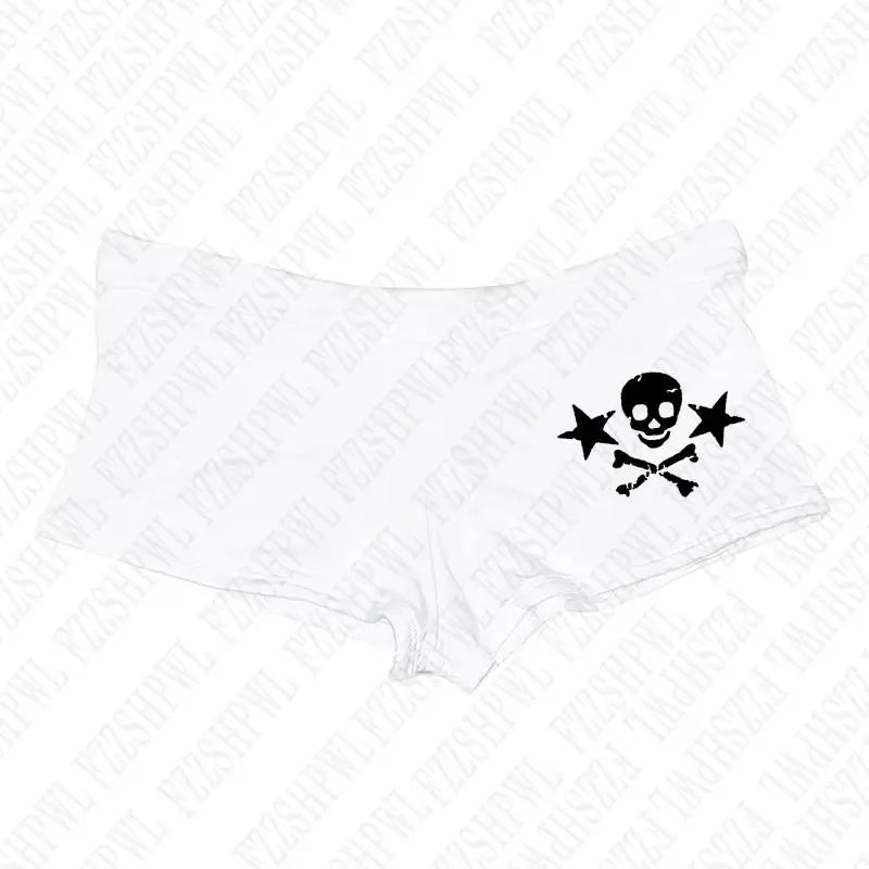 Y2k-pantalones cortos con estampado de calavera para mujer, ropa de calle con gráfico gótico, camisola Vintage de Hip Hop sin mangas, Top corto Sexy Harajuku Punk oscuro