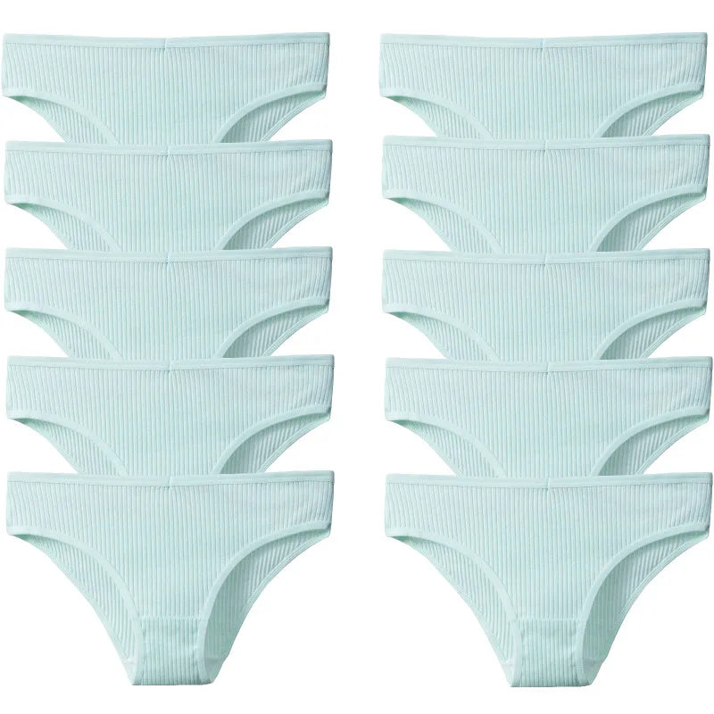 BZEL 10 unids/set de bragas para mujer, ropa interior Sexy transpirable, lencería cómoda, calzoncillos a rayas de algodón, calzoncillos acogedores de moda en oferta