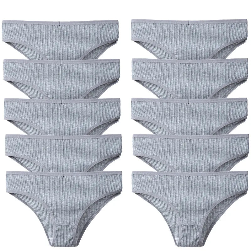 BZEL 10 unids/set de bragas para mujer, ropa interior Sexy transpirable, lencería cómoda, calzoncillos a rayas de algodón, calzoncillos acogedores de moda en oferta