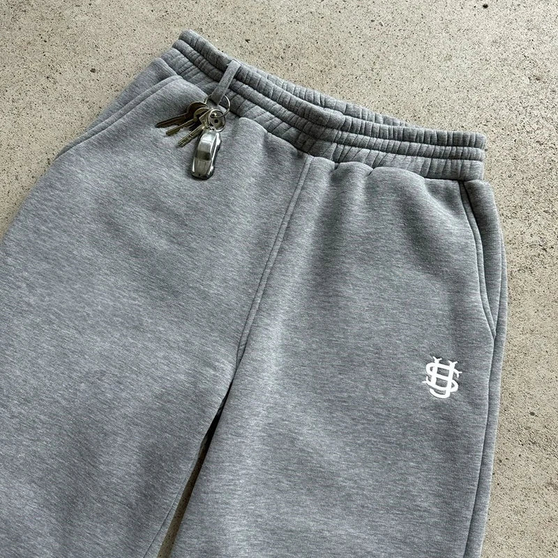 Pantalones de chándal con cremallera y cordón de otoño, pantalones de cintura alta informales de Color sólido, estilo Hip-Hop Rap Street Y2K YUNO STUDIOS