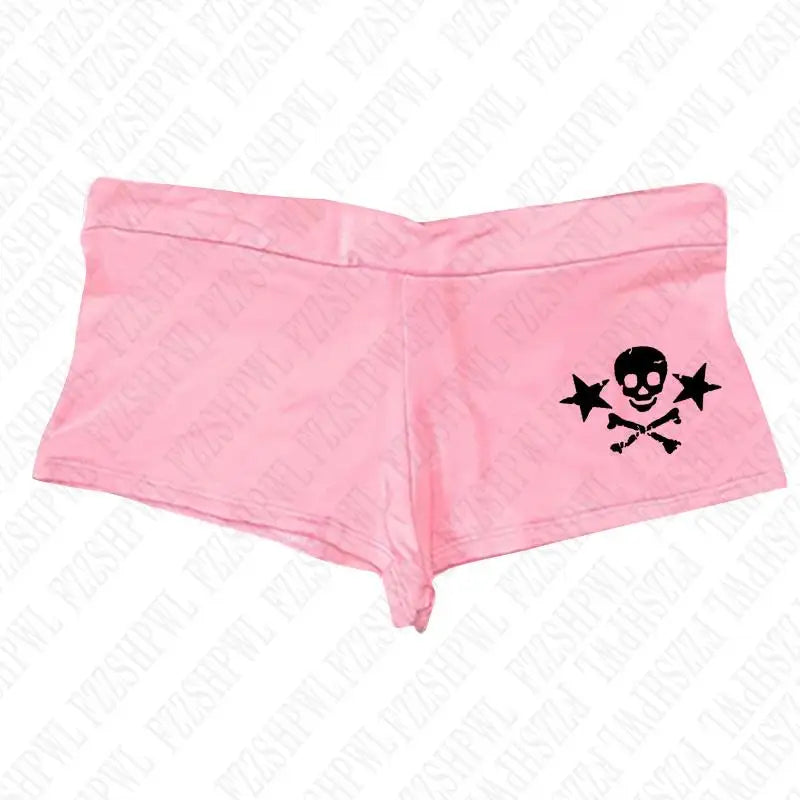 Y2k-pantalones cortos con estampado de calavera para mujer, ropa de calle con gráfico gótico, camisola Vintage de Hip Hop sin mangas, Top corto Sexy Harajuku Punk oscuro