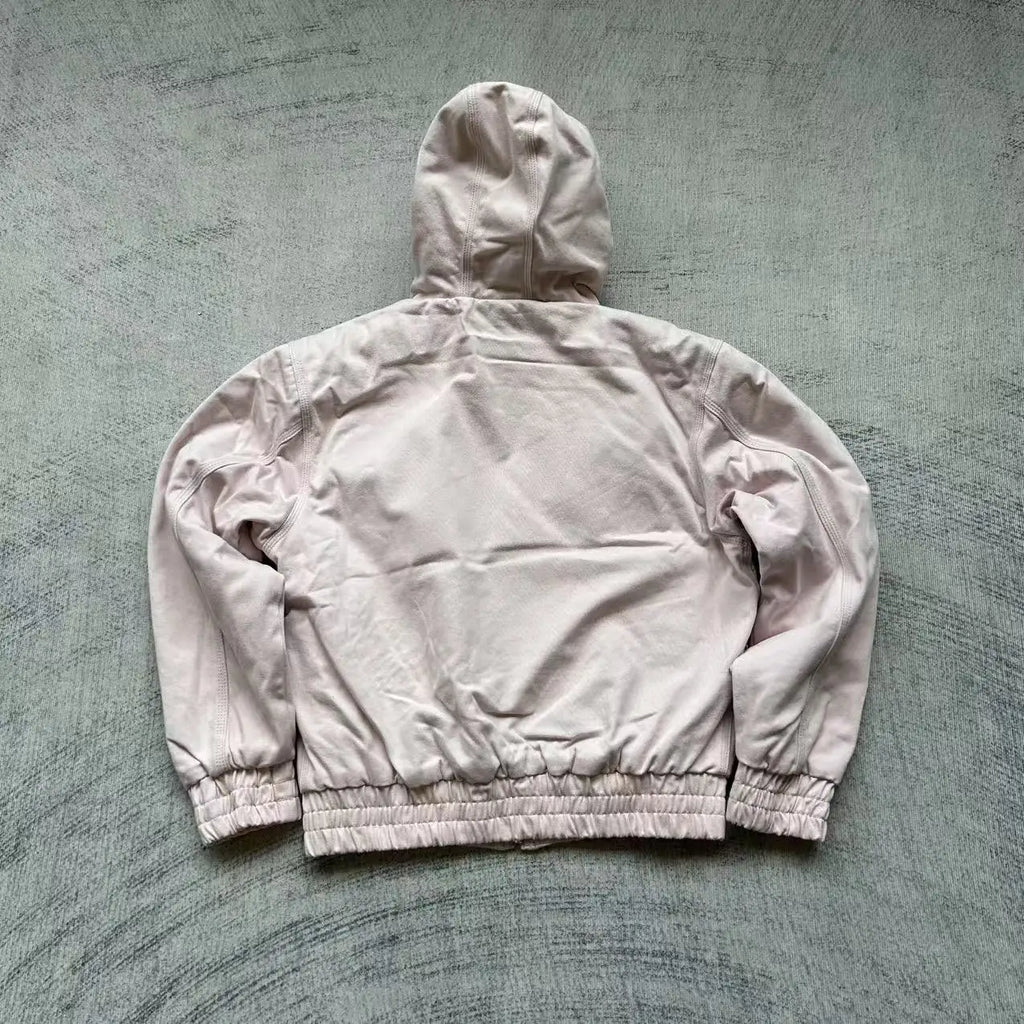 Sudadera con capucha y cremallera bordada con patrón de Joker de Hip Hop americano para mujer, sudadera acolchada de lana Punk Y2K de calle, sudadera informal Unisex YUNO STUDIOS