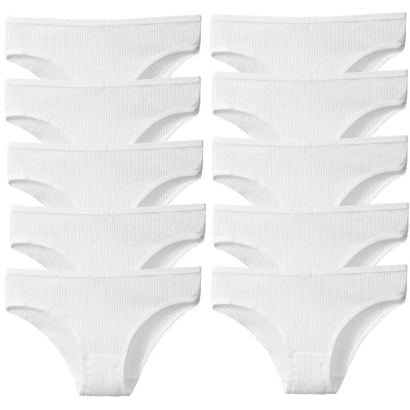 BZEL 10 unids/set de bragas para mujer, ropa interior Sexy transpirable, lencería cómoda, calzoncillos a rayas de algodón, calzoncillos acogedores de moda en oferta