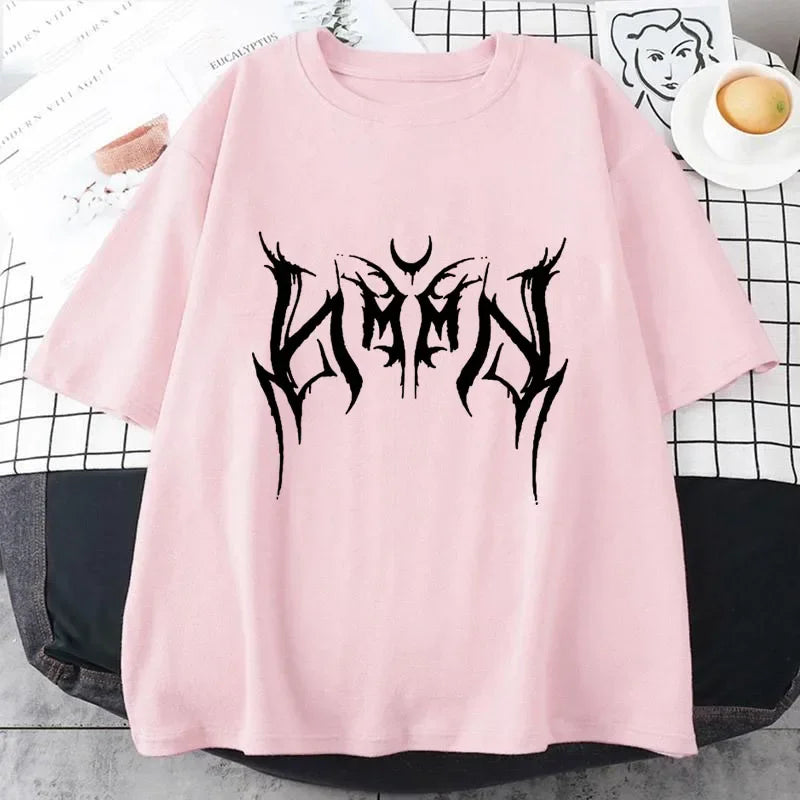 Camiseta Y2K para mujer, camiseta holgada de estilo Hip-Hop con estampado de letras Punk para mujer, Tops de manga corta de gran tamaño Harajuku, ropa Y2K, camiseta Vintage