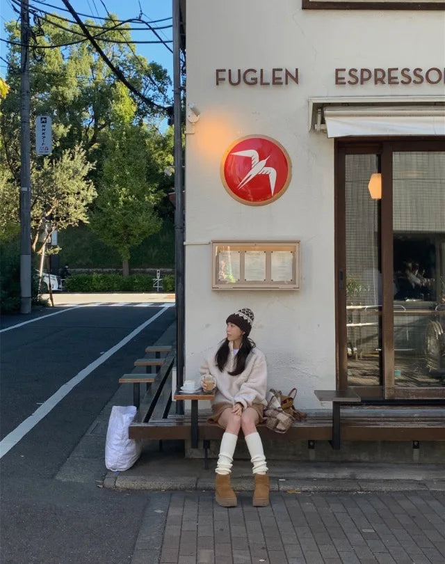 Suda de Terciopelo de Cordero para Mujer, Estilo Hoado y Casual, Cuello Alto, Abrigo Cálido de Manga Larga, Versión Cor... YUNO STUDIOS