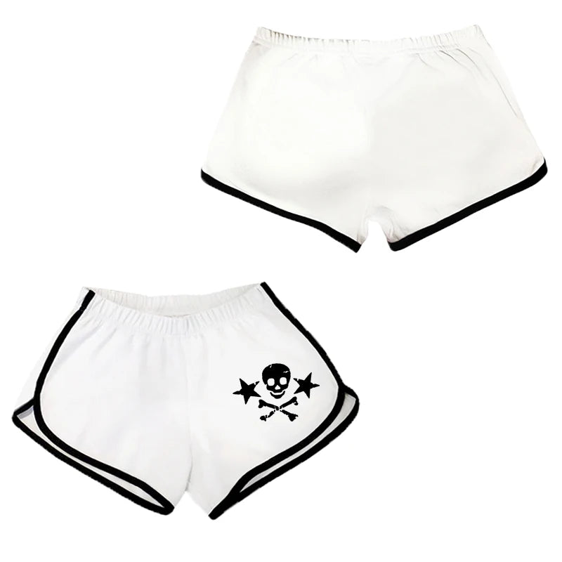 Y2k-pantalones cortos con estampado de calavera para mujer, ropa de calle con gráfico gótico, camisola Vintage de Hip Hop sin mangas, Top corto Sexy Harajuku Punk oscuro