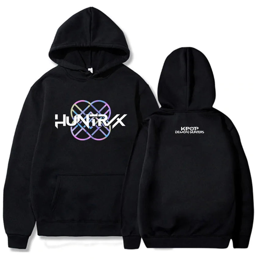 KPop Demon Hunters Huntrix Logo Sudadera con capucha estampada 2025 jerseys sudaderas con capucha gráficas mujeres hombres ropa suelta polar película mujer Top