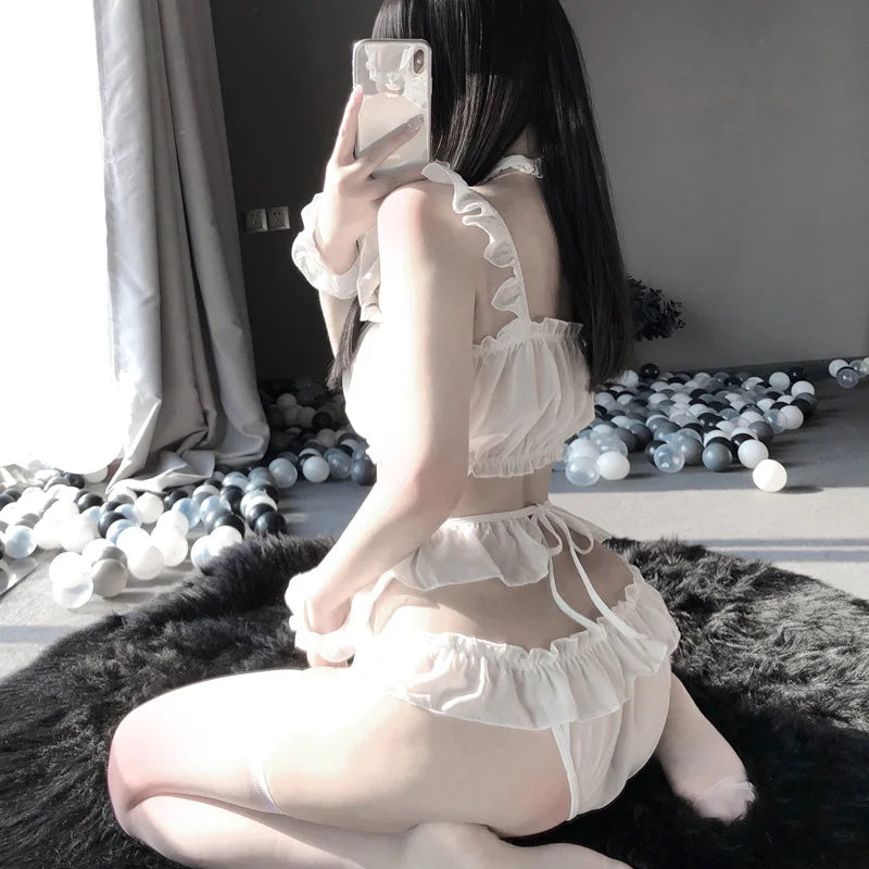 Disfraz exótico de vaca de Anime, conjunto de lencería de Bikini de estilo japonés para juego de rol, ropa de dormir nocturna, ropa para discoteca, uniforme de sirvienta