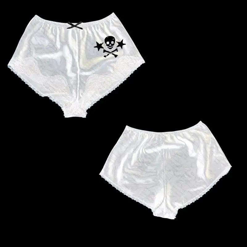 Y2k-pantalones cortos con estampado de calavera para mujer, ropa de calle con gráfico gótico, camisola Vintage de Hip Hop sin mangas, Top corto Sexy Harajuku Punk oscuro