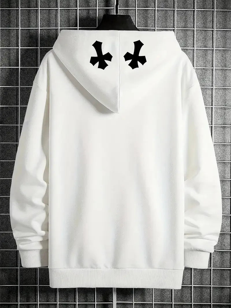 La nueva sudadera deportiva para hombre al aire libre informal y cómoda con estampado de cara sonriente en 3D para el otoño de 2025 YUNO STUDIOS