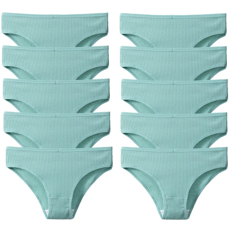 BZEL 10 unids/set de bragas para mujer, ropa interior Sexy transpirable, lencería cómoda, calzoncillos a rayas de algodón, calzoncillos acogedores de moda en oferta