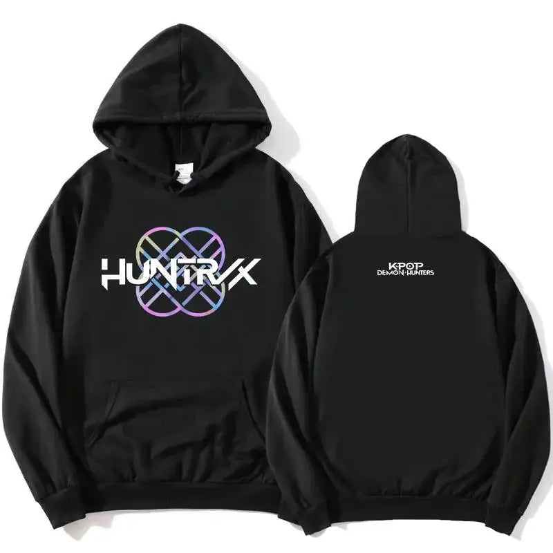 KPop Demon Hunters Huntrix Logo Sudadera con capucha estampada 2025 jerseys sudaderas con capucha gráficas mujeres hombres ropa suelta polar película mujer Top