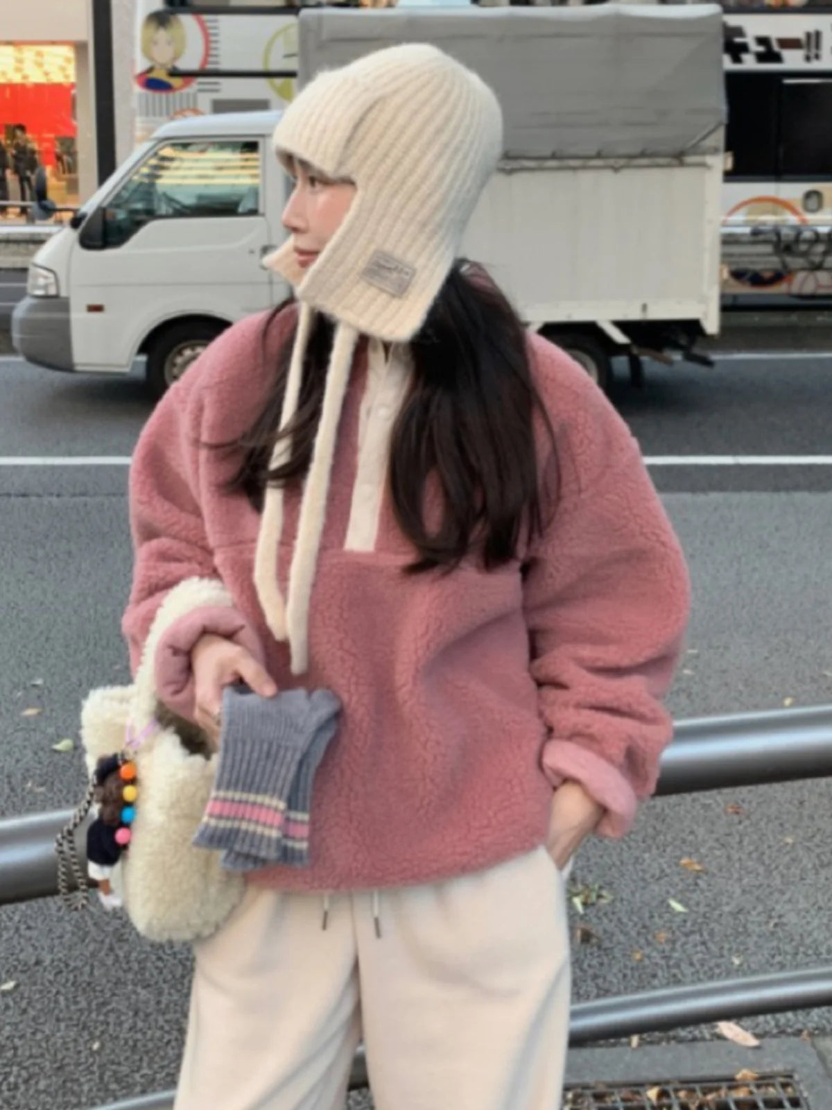 Suda de Terciopelo de Cordero para Mujer, Estilo Hoado y Casual, Cuello Alto, Abrigo Cálido de Manga Larga, Versión Cor...