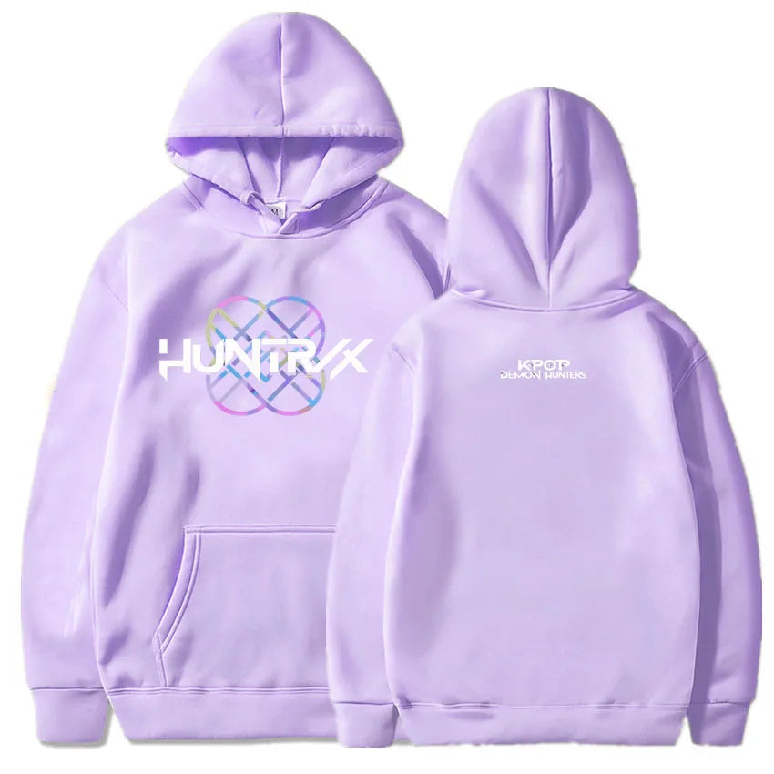 KPop Demon Hunters Huntrix Logo Sudadera con capucha estampada 2025 jerseys sudaderas con capucha gráficas mujeres hombres ropa suelta polar película mujer Top