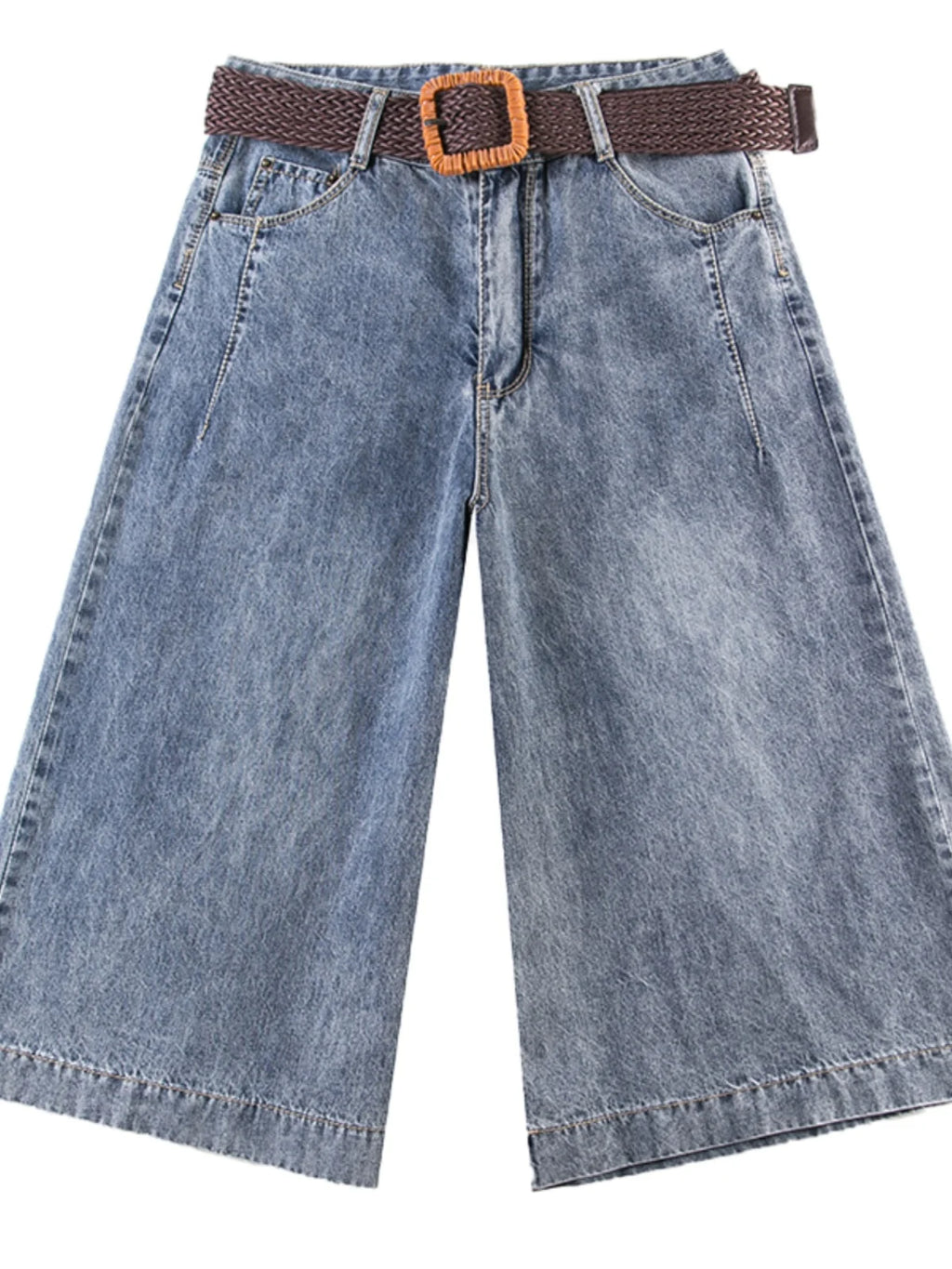 Plones vaqueros de pierna ancha de cintura alta para mujer, novedad de verano, estilo fino, cinco-siete, sueltos, adeaz... YUNO STUDIOS