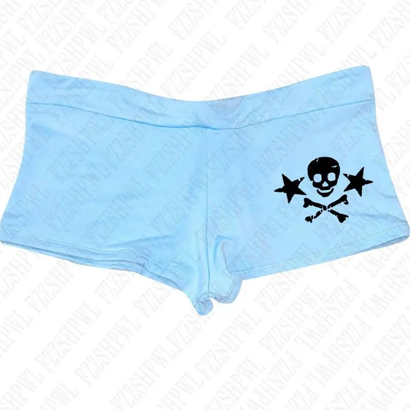 Y2k-pantalones cortos con estampado de calavera para mujer, ropa de calle con gráfico gótico, camisola Vintage de Hip Hop sin mangas, Top corto Sexy Harajuku Punk oscuro