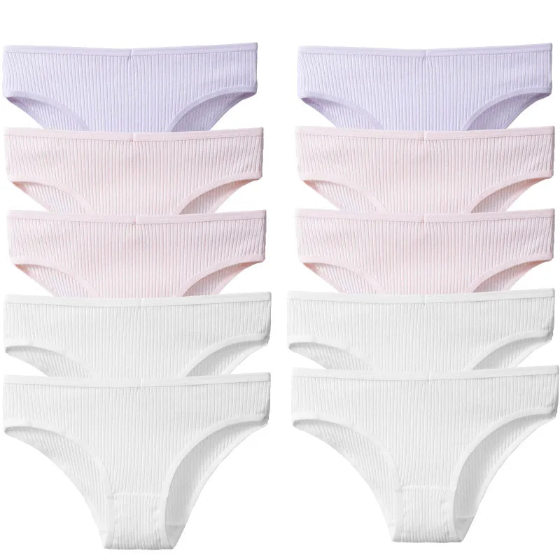 BZEL 10 unids/set de bragas para mujer, ropa interior Sexy transpirable, lencería cómoda, calzoncillos a rayas de algodón, calzoncillos acogedores de moda en oferta