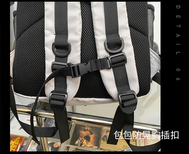 Mochila bolso de skate hombres mujeres moda fresco raya reflectante mochila estudiante mochila personalizada de gran capacidad