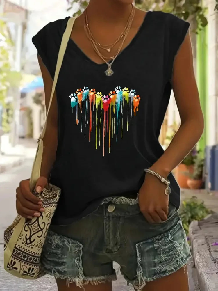 2025 nuevo chaleco sin mangas para mujer con tótem Retro Para sol y luna estampado verano calle Casual moda S-5XL