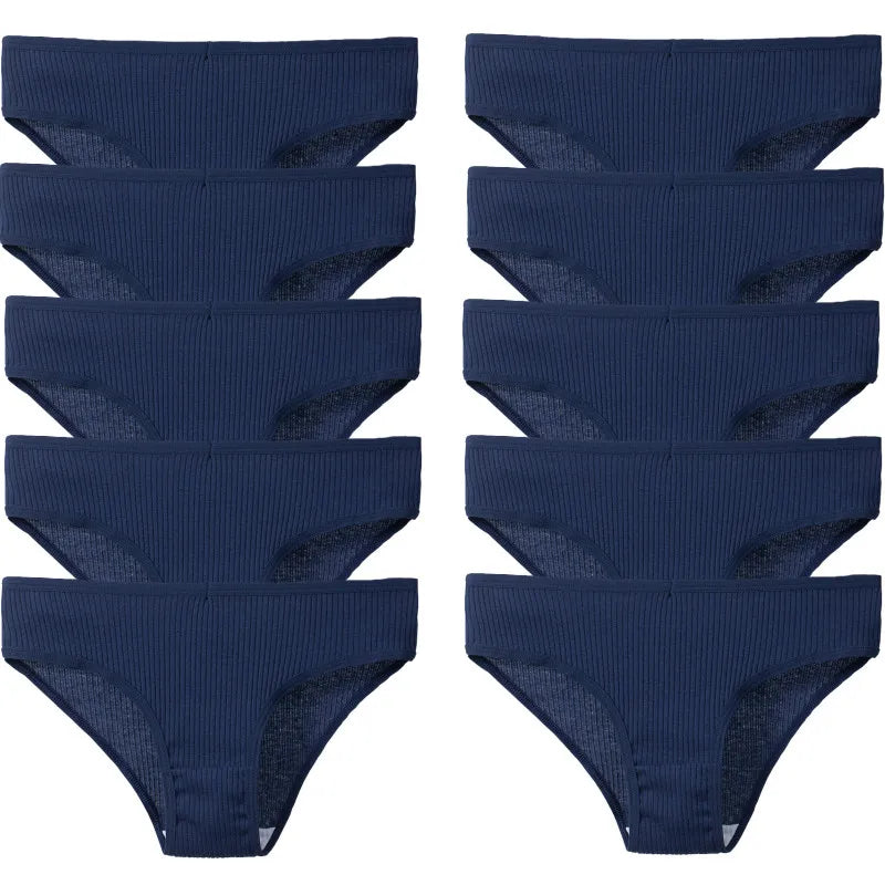 BZEL 10 unids/set de bragas para mujer, ropa interior Sexy transpirable, lencería cómoda, calzoncillos a rayas de algodón, calzoncillos acogedores de moda en oferta
