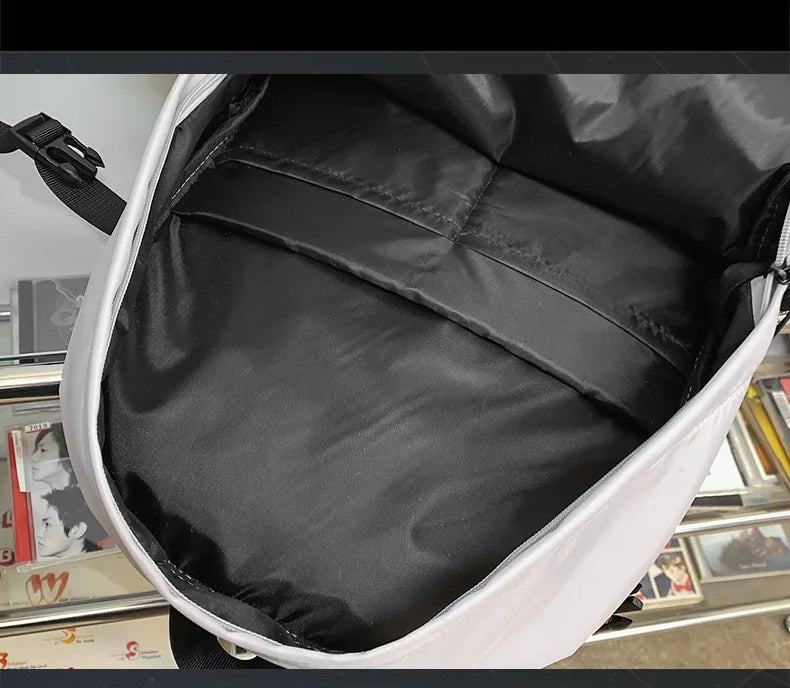 Mochila bolso de skate hombres mujeres moda fresco raya reflectante mochila estudiante mochila personalizada de gran capacidad