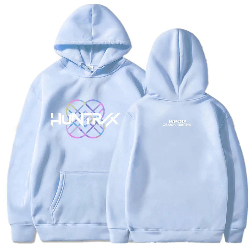 KPop Demon Hunters Huntrix Logo Sudadera con capucha estampada 2025 jerseys sudaderas con capucha gráficas mujeres hombres ropa suelta polar película mujer Top
