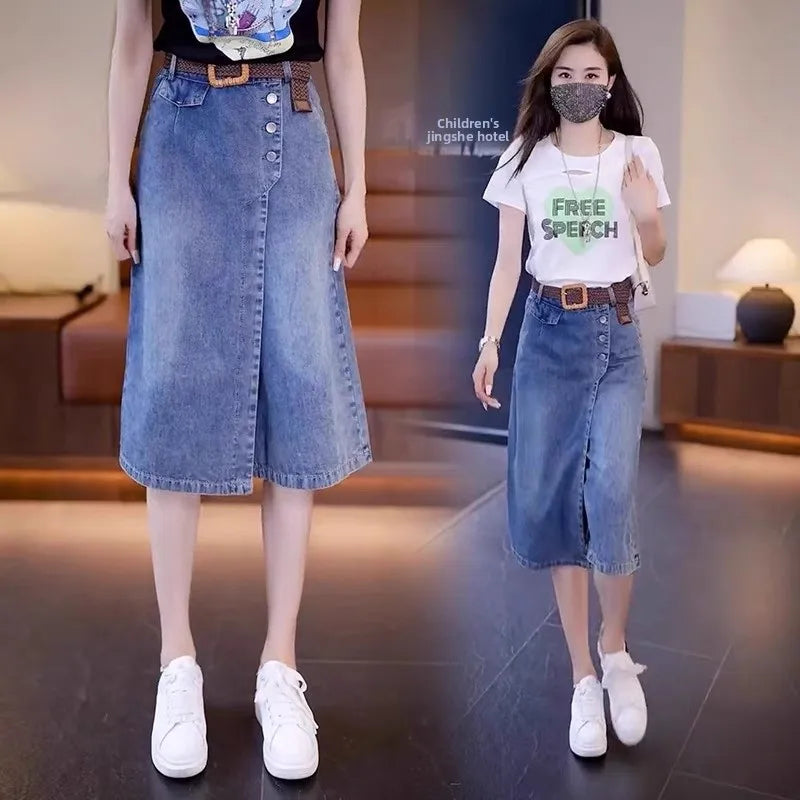 Plones vaqueros de pierna ancha de cintura alta para mujer, novedad de verano, estilo fino, cinco-siete, sueltos, adeaz... YUNO STUDIOS