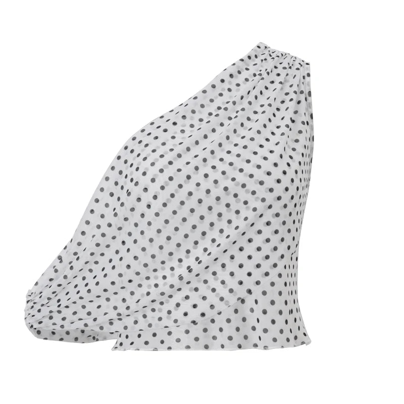 WhereMery Vintage lunares sin mangas Slim Crop Tops Y2K Sexy hombro inclinado chaleco de mujer 2025 verano Casual Fiesta Club Camis