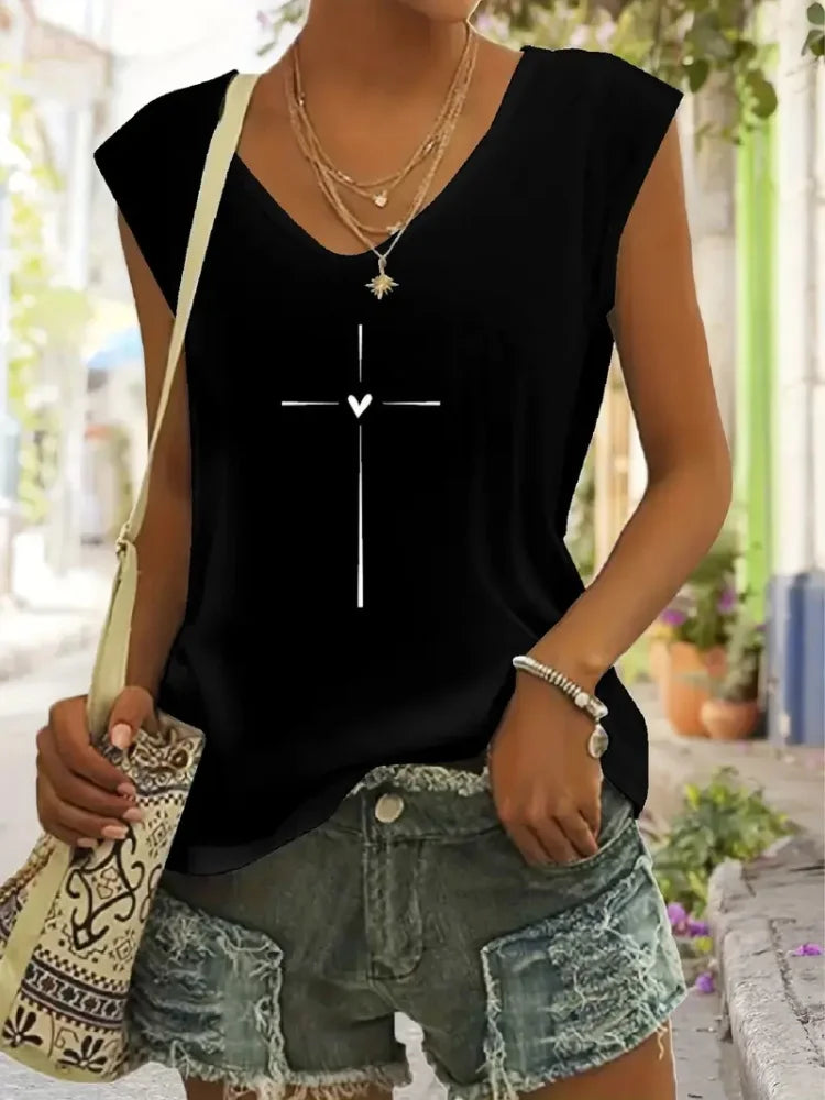 2025 nuevo chaleco sin mangas para mujer con tótem Retro Para sol y luna estampado verano calle Casual moda S-5XL YUNO STUDIOS