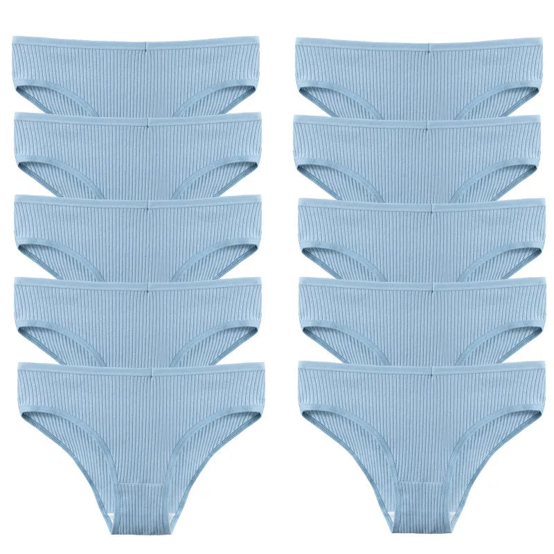 BZEL 10 unids/set de bragas para mujer, ropa interior Sexy transpirable, lencería cómoda, calzoncillos a rayas de algodón, calzoncillos acogedores de moda en oferta
