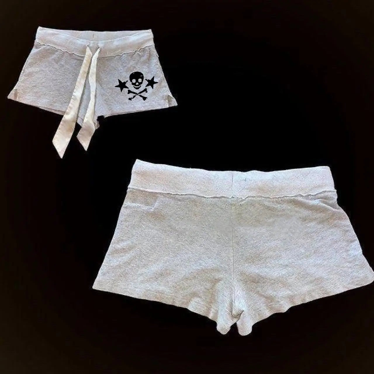 Y2k-pantalones cortos con estampado de calavera para mujer, ropa de calle con gráfico gótico, camisola Vintage de Hip Hop sin mangas, Top corto Sexy Harajuku Punk oscuro