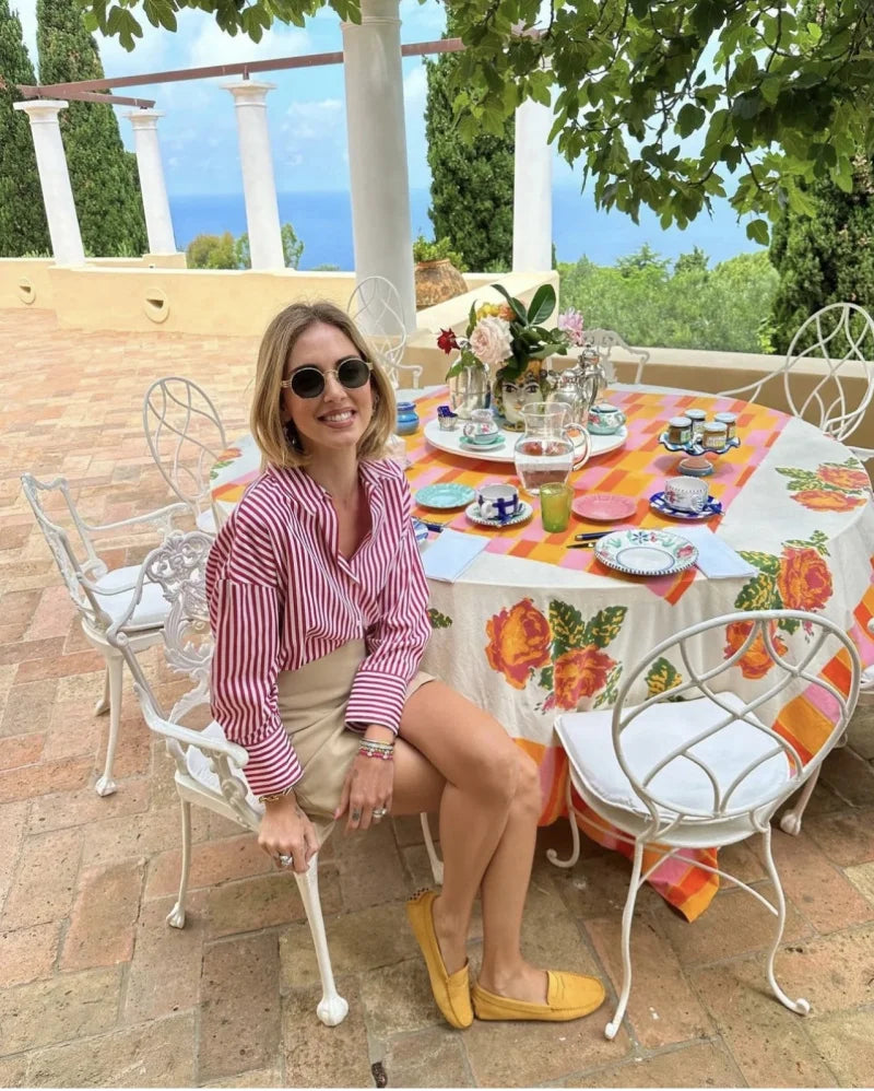 ETJ 2025 primavera de las mujeres nueva moda europea-americana rayas de manga larga solapa versión suelta camisa de popelina selección multicolor