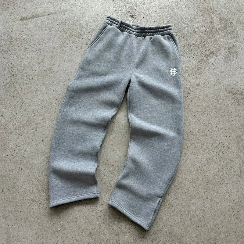 Pantalones de chándal con cremallera y cordón de otoño, pantalones de cintura alta informales de Color sólido, estilo Hip-Hop Rap Street Y2K YUNO STUDIOS