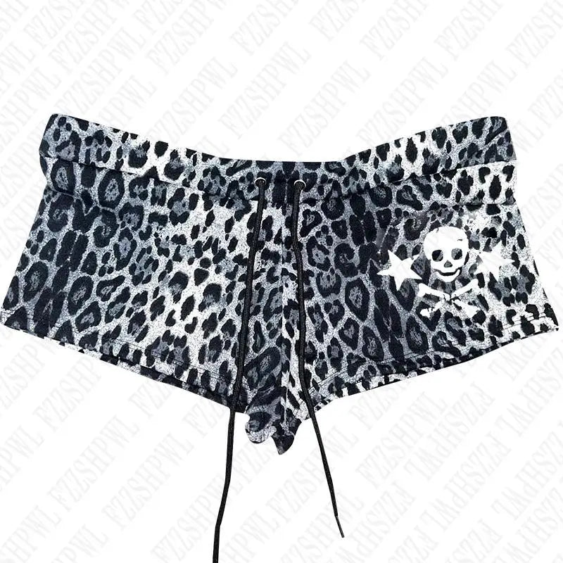 Y2k-pantalones cortos con estampado de calavera para mujer, ropa de calle con gráfico gótico, camisola Vintage de Hip Hop sin mangas, Top corto Sexy Harajuku Punk oscuro YUNO STUDIOS