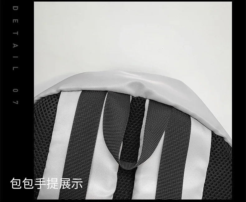 Mochila bolso de skate hombres mujeres moda fresco raya reflectante mochila estudiante mochila personalizada de gran capacidad